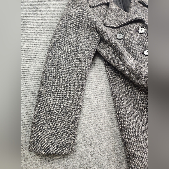 J CREW Women's PEACOAT Gray Black FLECKED Wool Blend Heavy Size Small Petite - Picture 5 of 14